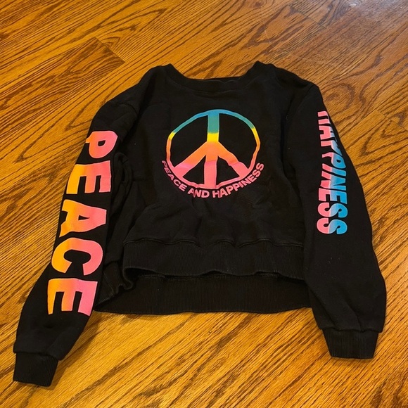 Me.n.u Girl’s Peace and Happiness Sweatshirt Size M - Picture 1 of 4